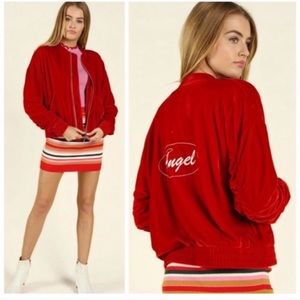 Red Velvet Bomber Jacket